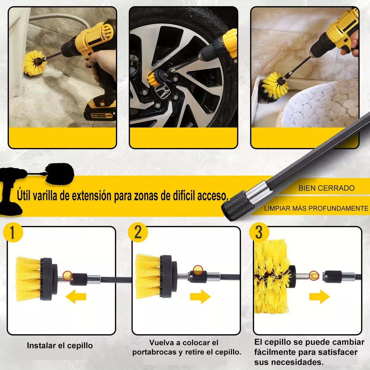 WarmFlow - 12 Cepillos Para Taladro (No incluye taladro)