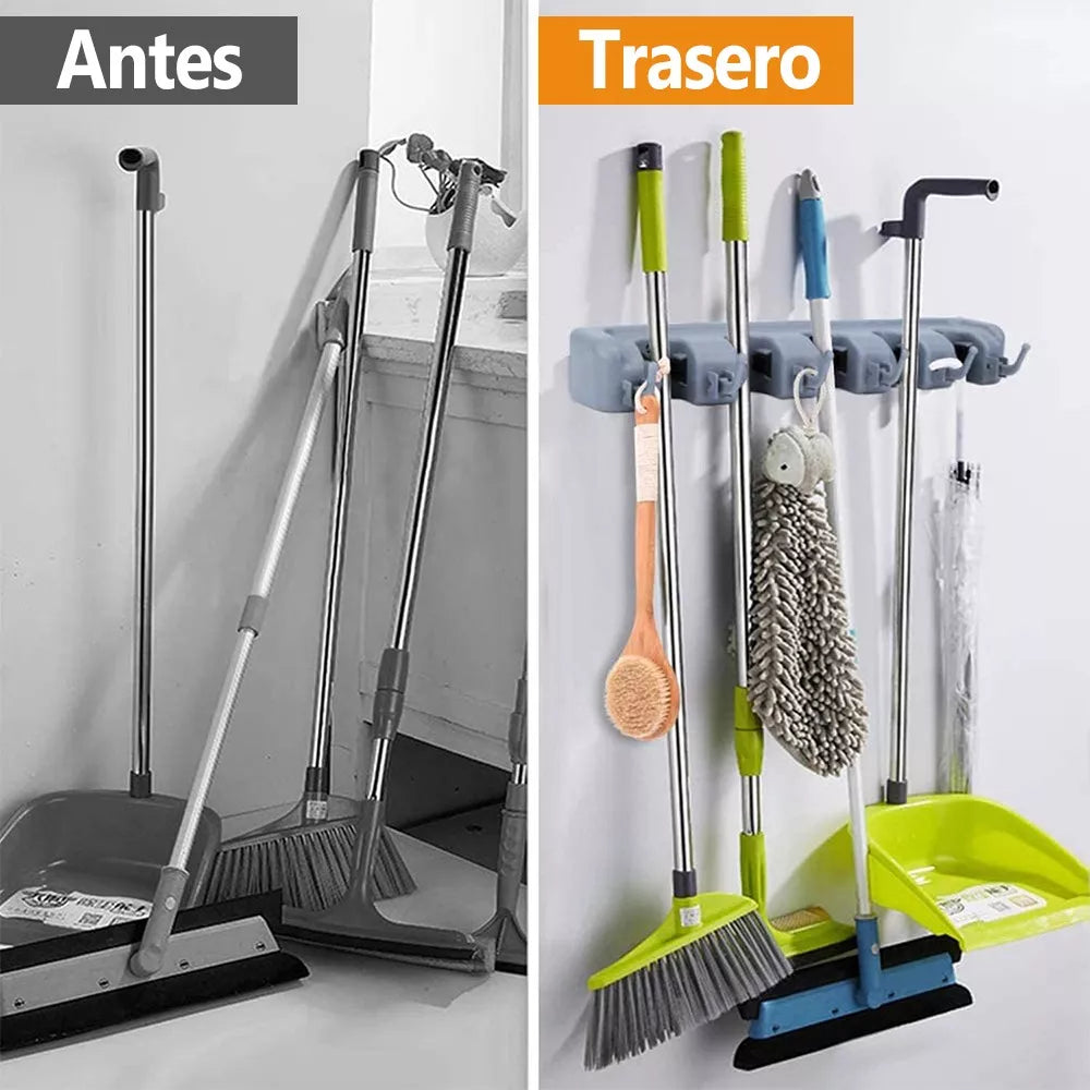 PORTA ESCOBAS/TRAPEADORES - 5 ESPACIOS