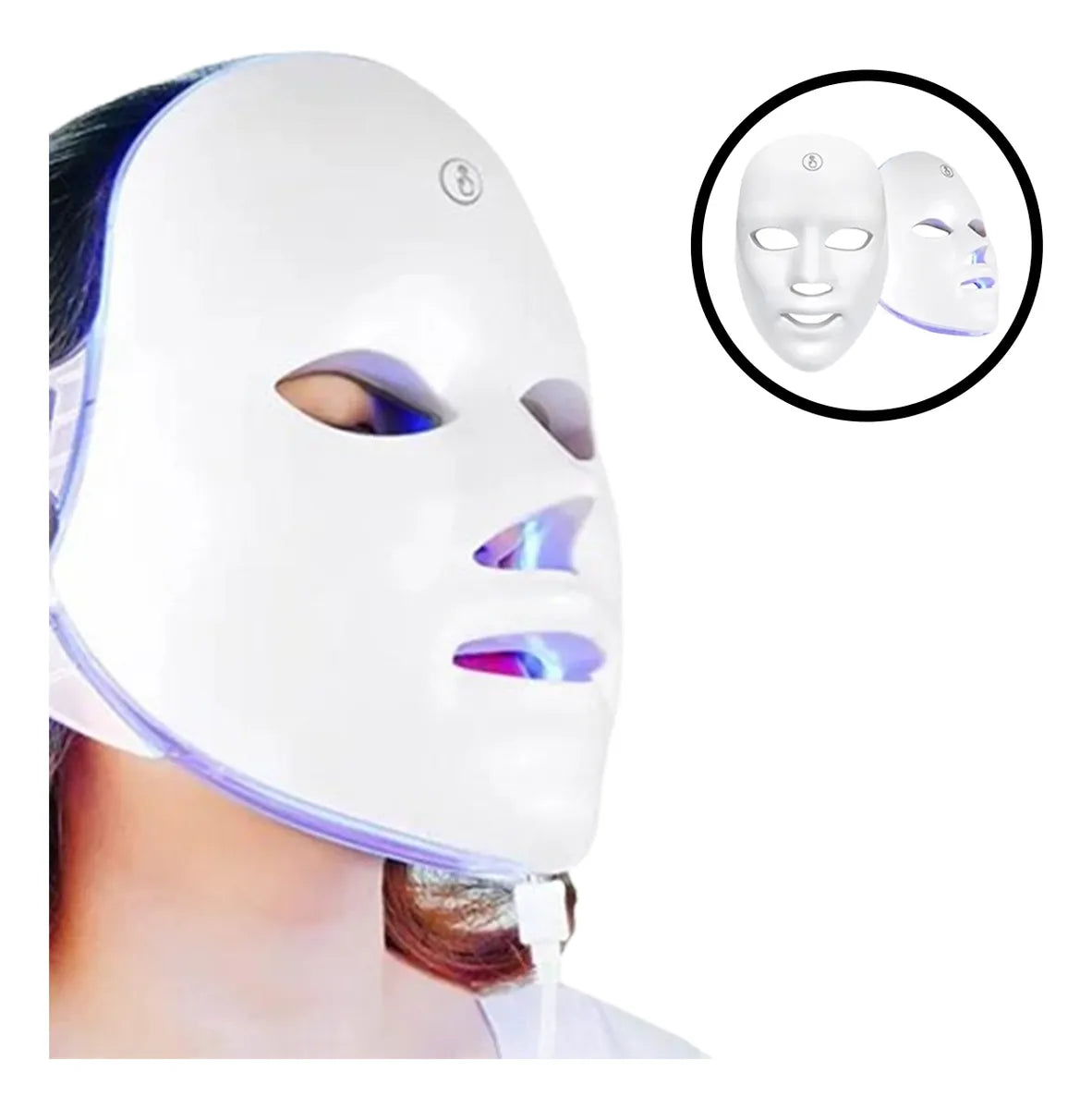 Mascara Led Facial Terapia 7 Colores Cara Rejuvenece Belleza