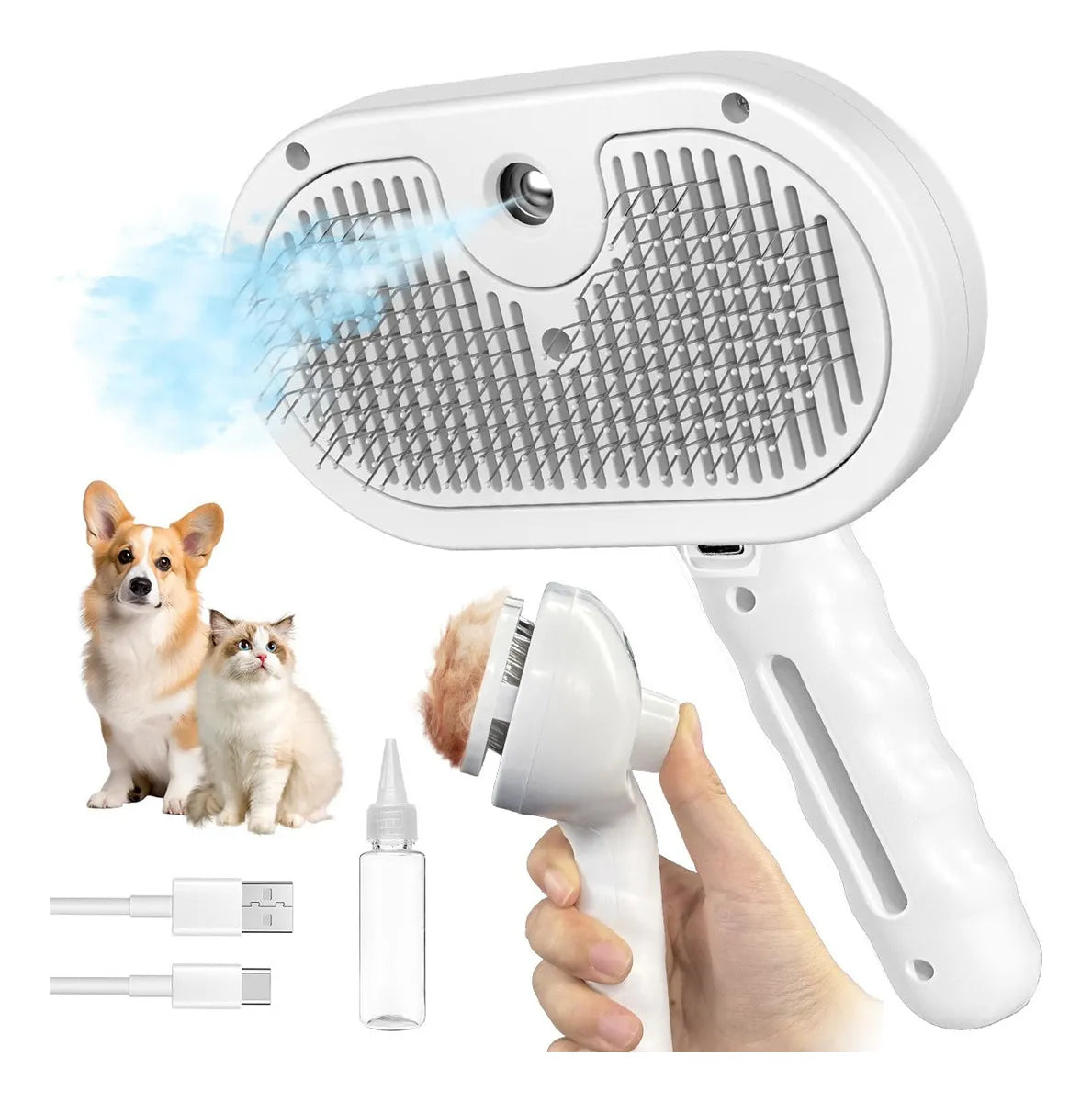 DEPILACIÓN CEPILLO DE VAPOR TIPO PULSADOR PARA GATO/PERRO.🐶😺