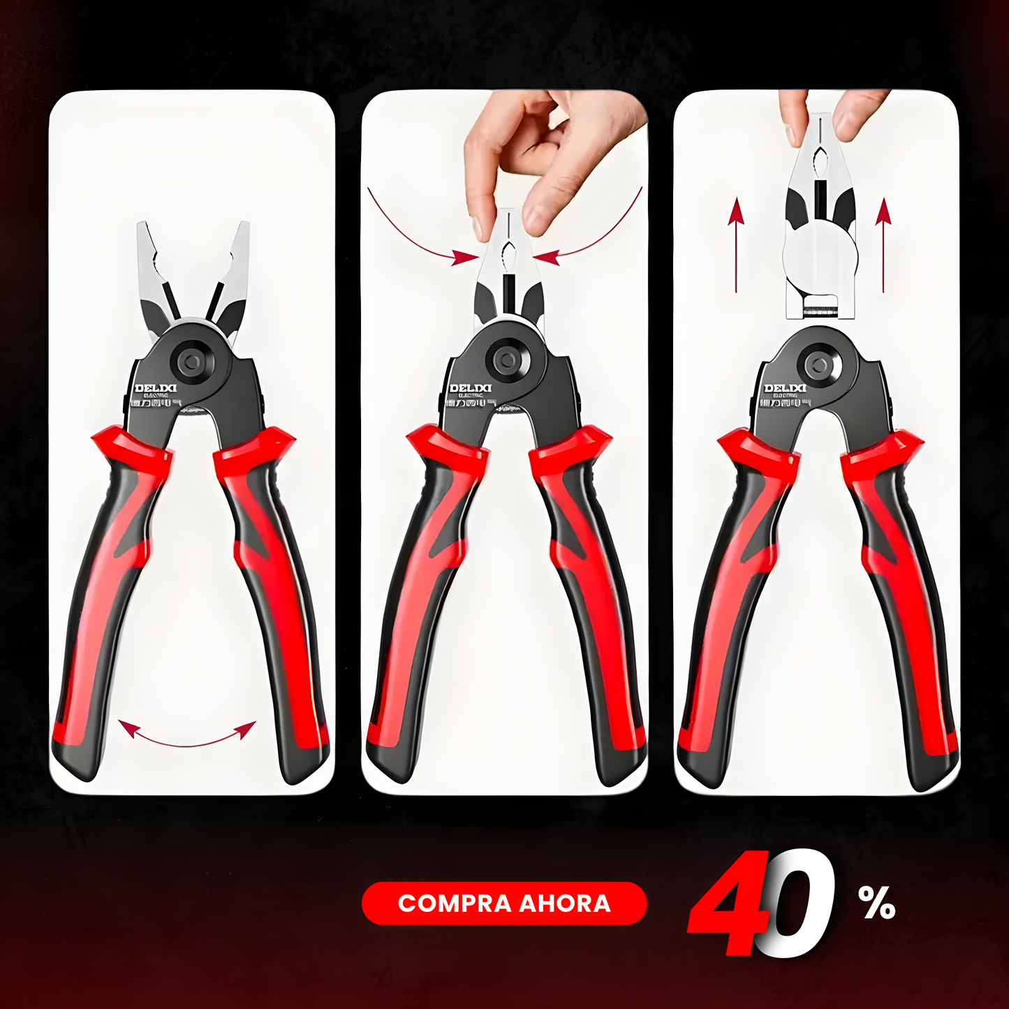 TECHGRIP - PINZAS ACERO INOXIDABLE 5 EN 1
