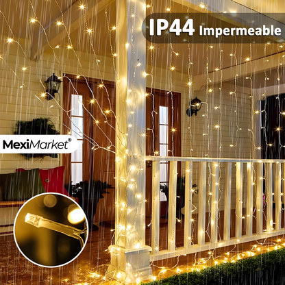 💡SERIE DE LUCES LED TIPO CORTINA 3X3 METROS 🎁 (300 FOCOS - 8 MODOS DE ILUMINACION)